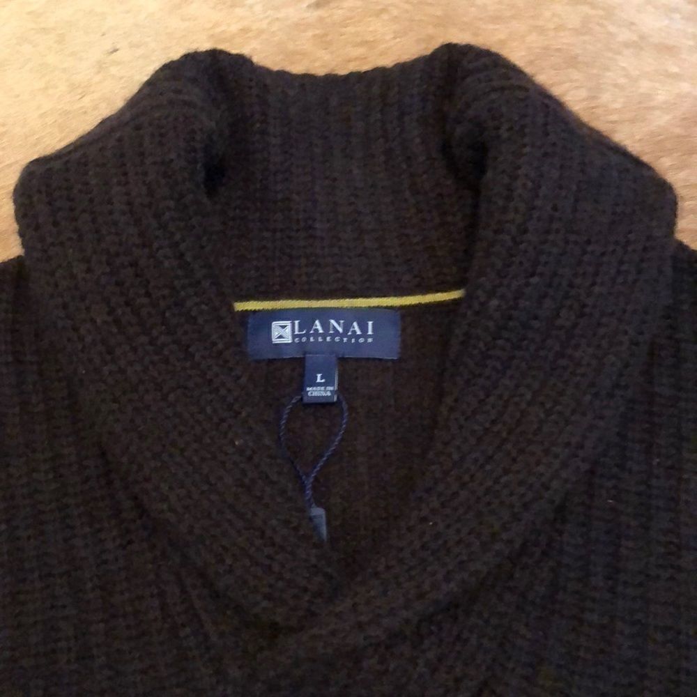 Lanai Cashmere/Wool Dark Brown Sweater - Picture 3 of 6